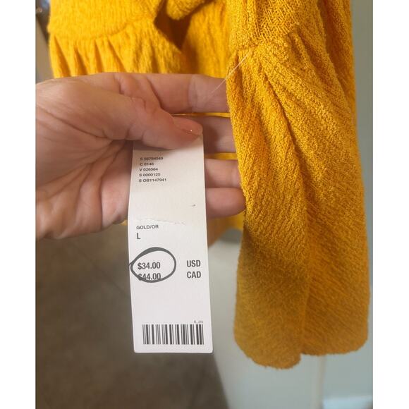 URBAN OUTFITTERS Women's Marigold Cutout Babydoll TANK Large NEW - Picture 5 of 7